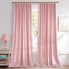 imageNICETOWN Fall Bronze Blackout 108 inch Length Velvet Curtains Pair Room Darkening Energy Saving Floor to Ceiling Drapes for Living Room and Bedroom 52 W x 108 L inch Support Shower Hooks 2 PanelsBaby Pink