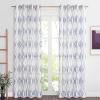 imageNICETOWN Light Filtering BohoChic Curtains ampamp Drapes Linen Blend Rod Pocket Casual ampamp Rustic Privacy Semi Sheer Bohemian Medallion Pattern for BedroomLiving Room W52 x L84 Taupe 1 PairWhite  Navy