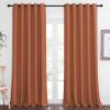 imageNICETOWN Sliding Door Window Treatment Blackout Patio Door Curtain Panels Privacy Thermal Drapes for Bedroom Living Room Department with Grommet Top Burnt Orange W66 x L110