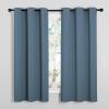 imageNICETOWN Smoky Blue Blackout Curtains 45 inches Length for Cafe 2 Panels 34quot Wide Thermal Insulated Decoration Drapes for Small Window