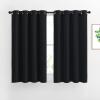 imageNICETOWN Window Curtains Blackout Drapes  Black Energy Saving Blackout Draperies for BedroomLiving Room 2 Panels 52 inches Wide by 45 inches Long