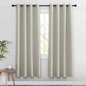 imageNICETOWN Natural Doorway Curtains 78 inches Long for Bedroom Grommet Window Treatment Thermal Insulated Privacy Blackout Curtains ampamp Drapes for Living Room Set of 2 W52 x L78