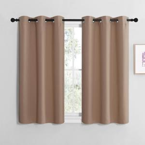 imageNICETOWN Room Darkening Curtain Panels for Cafe Thermal Insulated Grommet Room Darkening DraperiesDrapes for Window Cappuccino 2 Panels W42 x L40 inch