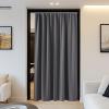 imageNICETOWN Doorway Curtain ampamp Track Set Blackout French Door Curtain with Smooth Track for ClosetBay Thermal Insulated Temporary Door for Living RoomBedrrom Privacy W 34 x L 80 in Black 1 PanelGrey