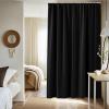 imageNICETOWN Doorway Curtain ampamp Track Set Blackout French Door Curtain with Smooth Track for ClosetBay Thermal Insulated Temporary Door for Living RoomBedrrom Privacy W 34 x L 80 in Black 1 PanelJet Black