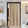 imageNICETOWN Doorway Curtain ampamp Track Set Blackout French Door Curtain with Smooth Track for ClosetBay Thermal Insulated Temporary Door for Living RoomBedrrom Privacy W 34 x L 80 in Black 1 PanelBiscotti Beige