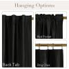 imageNICETOWN Velvet Stone Blue Blackout Curtains 96 inches Long Rod Pocket ampamp Back Tab Thermal Drapes Luxury Room Darkening Window Treatments for Bedroom W52 x L96 2 PanelsBlack