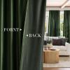 imageNICETOWN Velvet Stone Blue Blackout Curtains 96 inches Long Rod Pocket ampamp Back Tab Thermal Drapes Luxury Room Darkening Window Treatments for Bedroom W52 x L96 2 PanelsOlive Green