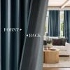 imageNICETOWN Velvet Stone Blue Blackout Curtains 96 inches Long Rod Pocket ampamp Back Tab Thermal Drapes Luxury Room Darkening Window Treatments for Bedroom W52 x L96 2 PanelsStone Blue