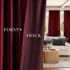 imageNICETOWN Velvet Stone Blue Blackout Curtains 96 inches Long Rod Pocket ampamp Back Tab Thermal Drapes Luxury Room Darkening Window Treatments for Bedroom W52 x L96 2 PanelsRed