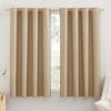 imageNICETOWN 100 Absolutely Blackout Linen Curtains with Thermal Insulated White Liner Camel 52quot Wide by 48quot Long 2 Pieces Linen Blend Window Drapes Privacy Window Treatments for BedroomKids Room