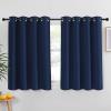 imageNICETOWN Blackout Curtain and Drape for Kitchen  Thermal Insulated Solid Grommet Top Blackout PanelDrapery for Kids Room Navy 1 Panel 52 x 54 inches