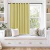 imageNICETOWN Blackout Curtains 63 inches Long for Living Room Bedroom Grommet Thermal Insulated Room Divider Drape Window Treatment for Sliding Patio Door W100 x L63 1 Panel Paler Yellow