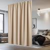 imageNICETOWN Doorway Curtain ampamp Track Set Blackout French Door Curtain with Smooth Track for ClosetBay Thermal Insulated Temporary Door for Living RoomBedrrom Privacy W 34 x L 80 in Black 1 PanelBiscuit