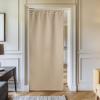 imageNICETOWN Doorway Curtain ampamp Track Set Blackout French Door Curtain with Smooth Track for ClosetBay Thermal Insulated Temporary Door for Living RoomBedrrom Privacy W 34 x L 80 in Black 1 PanelBiscotti Beige