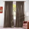 imageNICETOWN Velvet Stone Blue Blackout Curtains 96 inches Long Rod Pocket ampamp Back Tab Thermal Drapes Luxury Room Darkening Window Treatments for Bedroom W52 x L96 2 PanelsTaupe