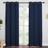 imageNICETOWN Window Treatment Energy Saving Thermal Insulated Solid Grommet Blackout CurtainsDrapes for Living Room Navy 1 Pair 42 by 84Inch