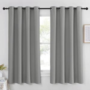 imageNICETOWN Blackout Curtain ampamp Drape  Silver Grey Color Noise Reduction Drapery Thermal Insulated for Living RoomBedroom 52 x 63 inches 1 Panel
