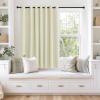 imageNICETOWN Blackout Curtains 63 inches Long for Living Room Bedroom Grommet Thermal Insulated Room Divider Drape Window Treatment for Sliding Patio Door W100 x L63 1 Panel Beige