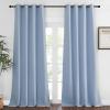 imageNICETOWN Blackout Window Curtain 90 inch Length  Room Darkening Thermal Insulated Grommet Large Window Treatment Light Blocking for BedroomDoorway Vintage Blue 1 Panel W52 x L90
