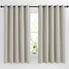imageNICETOWN Natural Room Darkening Bedroom Curtain Window Treatment Thermal Insulated Solid Grommet Voice Reducing Drapes for Kids RoomLiving Room Set of 2 W66 x L66
