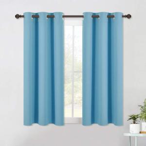 imageNICETOWN Blackout Curtains ampamp Drapes for Bedroom Teal Blue W34 x L40 Set of 2 Triple Weave Grommet Top Thermal Insulated Light Blocking Panels for BathroomLiving Room