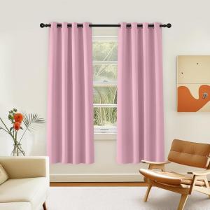 imageNICETOWN Room Darkening Curtain for Living Room  Energy Saving Thermal Insulated Grommet Room Darkening CurtainDrape for Bedroom 1 Panel 46 by 72 Rouge Pink