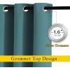 imageNICETOWN Bedroom Blackout 110 inch Curtains for Sliding Glass Door Grommet Thermal Insulated Solid Window Treatments Sound Reducing for Living Room W66 x L110 Sea Teal Set of 2