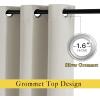 imageNICETOWN Blackout Curtains ampamp Drapes for Living Room  Energy Saving Thermal Insulated Solid Grommet Sound Reducing Curtains for Bedroom Natural 2 Panels W52 x L108