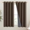 imageNICETOWN Coffee Vintage Linen 100 Blackout Curtains for Living Room Thermal Insulated Curtains 45quot Long Noise Reducing Window Treatment Drapes for Hall Room 52quot Wide Per Panel Set of 2