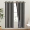 imageNICETOWN Grizzle Gray Vintage Linen 100 Blackout Curtains for Classroom Thermal Insulated Curtains 72quot Long Noise Reducing Window Treatment Drapes for Gym Room 42quot Wide Per Panel Set of 2
