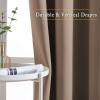 imageNICETOWN Insulated Blackout Curtains and Drapes  Microfiber Energy Saving Thermal Insulated Solid Grommet Blackout Draperies for Kitchen 1 Pair 46 inches by 54 Inch Cappuccino