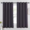 imageNICETOWN Blackout Curtain Panel 63 inch Long for Window  Thermal Insulated Solid Grommet Blackout Drape for Bedroom Living Room Kitchen Single Panel 52W x 63L Greyish Purple