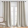 imageNICETOWN Blackout Curtains ampamp Drapes for Living Room  Energy Saving Thermal Insulated Solid Grommet Sound Reducing Curtains for Bedroom Natural 2 Panels W52 x L108