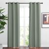 imageNICETOWN Blackout Sage Green Curtains for Bedroom  Chic Thermal Insulated Grommet Room Darkening Window Treatments Sound Reducing Window Drapes for Living Room 2 Panels W37 x L84