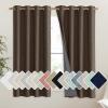 imageNICETOWN Coffee Vintage Linen 100 Blackout Curtains for Living Room Thermal Insulated Curtains 45quot Long Noise Reducing Window Treatment Drapes for Hall Room 52quot Wide Per Panel Set of 2