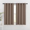 imageNICETOWN Insulated Blackout Curtains and Drapes  Microfiber Energy Saving Thermal Insulated Solid Grommet Blackout Draperies for Kitchen 1 Pair 46 inches by 54 Inch Cappuccino