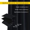 imageNICETOWN Patio Blackout Curtain Panels  Thermal Insulated Grommet Blackout Drapes Light Blinds Room Darkening Window Treatments for VillaCottage 2 Panels W46 x L90 Black