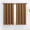 imageNICETOWN Kitchen Window Curtains Over Sink  Grommet Blackout Solid Vertical Small Curtains ampamp Drapes Noise Reducing for Laundry Gold Brown W52 x L45 2 Panels
