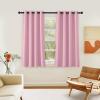 imageNICETOWN Room Darkening Short Curtain 54 inches Long for Living Room Grommet Sound Reducing Thermal Insulated Curtains for Bedroom Nursery Window 46W x 54L 1 Piece Rouge Pink