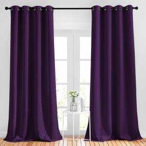 imageNICETOWN Blackout 102 inch Curtains for Living Room Grommet Thermal Insulated Room Darkening Curtains for BedroomLiving Room 2 Panels W52 x L102 Royal Purple