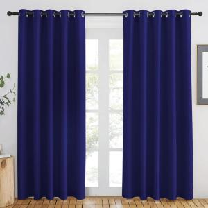imageNICETOWN Navy Blue Blackout Curtains 84 inch Length Grommet Top Room Darkening Drapes for Bedroom Living Room Light Blocking Window Covering for Privacy W66 x L84 Inch 1 Panel