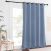 imageNICETOWN Blackout Doorway Curtain 90 inches Long  Room Darkening Thermal Curtain Grommet Large Window Treatment Sound Reducing for Living Room Stone Blue 1 Panel W66 x L90
