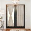 imageNICETOWN French Door Curtain Privacy Linen Blend Sheer Sidelight Curtain for Front Back Door Kitchen Double Classroom Easy Blind Shade with Drawstring Tieback W30 x L72 Angora 1 PanelAngora