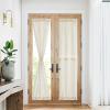 imageNICETOWN French Door Curtain Privacy Linen Blend Sheer Sidelight Curtain for Front Back Door Kitchen Double Classroom Easy Blind Shade with Drawstring Tieback W30 x L72 Angora 1 PanelNatural