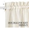 imageNICETOWN French Door Curtain Privacy Linen Blend Sheer Sidelight Curtain for Front Back Door Kitchen Double Classroom Easy Blind Shade with Drawstring Tieback W30 x L72 Angora 1 PanelNatural