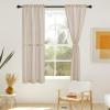 imageNICETOWN French Door Curtain Privacy Linen Blend Sheer Sidelight Curtain for Front Back Door Kitchen Double Classroom Easy Blind Shade with Drawstring Tieback W30 x L72 Angora 1 PanelAngora