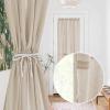 imageNICETOWN French Door Curtain Privacy Linen Blend Sheer Sidelight Curtain for Front Back Door Kitchen Double Classroom Easy Blind Shade with Drawstring Tieback W30 x L72 Angora 1 PanelAngora