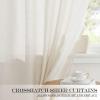 imageNICETOWN French Door Curtain Privacy Linen Blend Sheer Sidelight Curtain for Front Back Door Kitchen Double Classroom Easy Blind Shade with Drawstring Tieback W30 x L72 Angora 1 PanelNatural