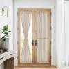 imageNICETOWN French Door Curtain Privacy Linen Blend Sheer Sidelight Curtain for Front Back Door Kitchen Double Classroom Easy Blind Shade with Drawstring Tieback W30 x L72 Angora 1 PanelAngora